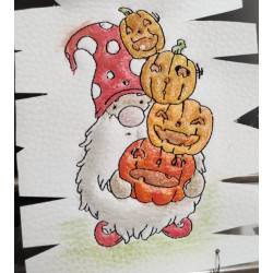 Stickdatei - Halloween Gnome 5 Kürbis